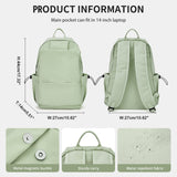 Unisex Lightweight Water-Resistant Backpack, Black Light Green - Top-Down View