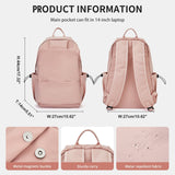 Unisex Lightweight Water-Resistant Backpack, Black Pink