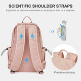Unisex Lightweight Water-Resistant Backpack, Black Pink - Low Angle