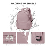 Unisex Lightweight Water-Resistant Backpack, Black Purple - 45-Degree Angle