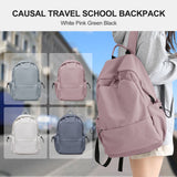 Unisex Lightweight Water-Resistant Backpack, Black Purple - Rear View