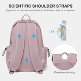 Unisex Lightweight Water-Resistant Backpack, Black Purple - Close-Up Angle