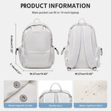 Unisex Lightweight Water-Resistant Backpack, Black White