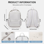 Unisex Lightweight Water-Resistant Backpack, Black White