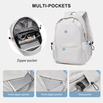 Unisex Lightweight Water-Resistant Backpack, Black White