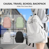 Unisex Lightweight Water-Resistant Backpack, Black White - Low Angle