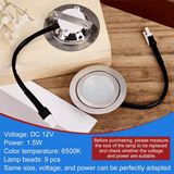 2pcs Range Hood Light Bulbs, Stainless Steel Range Hood LED Light Replacement Recessed Kitchen Range Hood Light - Side View
