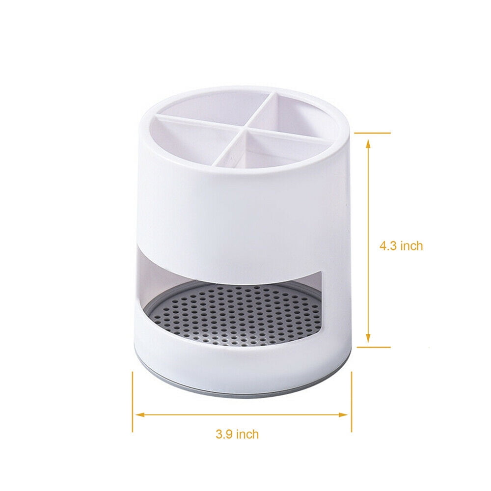 Toothbrush Holders Toothpaste Stand Bathroom Organizer Cup Kitchen Cutlery Rack Vanity Countertop Makeup Brush Pen Storage White Round