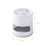 Toothbrush Holders Toothpaste Stand Bathroom Organizer Cup Kitchen Cutlery Rack Vanity Countertop Makeup Brush Pen Storage White Round