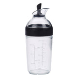 Salad Dressing Shaker Container Bottle Universal Manual Sauces Mixer Juice Mixing Bottle Resistant 8.4with Measurement Black