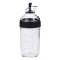 Salad Dressing Shaker Container Bottle Universal Manual Sauces Mixer Juice Mixing Bottle Resistant 8.4with Measurement Black