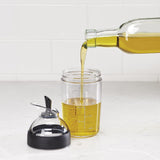 Salad Dressing Shaker Container Bottle Universal Manual Sauces Mixer Juice Mixing Bottle Resistant 8.4with Measurement Black - Front View