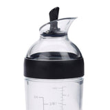 Salad Dressing Shaker Container Bottle Universal Manual Sauces Mixer Juice Mixing Bottle Resistant 8.4with Measurement Black