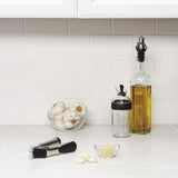 Salad Dressing Shaker Container Bottle Universal Manual Sauces Mixer Juice Mixing Bottle Resistant 8.4with Measurement Black - Close-Up Angle