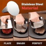 Smash Burger ,Hamburger Smasher Tool for Griddle, Stainless Steel Ham Patty ,Grill Smashburger - Rear View