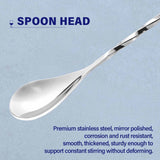 Bar Spoon Cocktail Mixing Stirrers for Drink, Stainless Steel 12 Inches Long Handle, Silver 4 Pieces