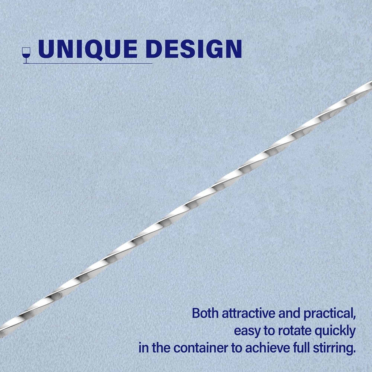 Bar Spoon Cocktail Mixing Stirrers for Drink, Stainless Steel 12 Inches Long Handle, Silver 4 Pieces