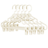 Plastic Pants Hangers with Clips 5 Pack Heavy Duty Skirt Hangers Swivel Hook and Notches Space Saving Acrylic Clip Hangers for Pants Suitable for All Clothing White