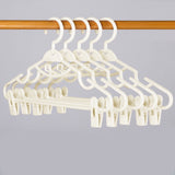 Plastic Pants Hangers with Clips 5 Pack Heavy Duty Skirt Hangers Swivel Hook and Notches Space Saving Acrylic Clip Hangers for Pants Suitable for All Clothing White