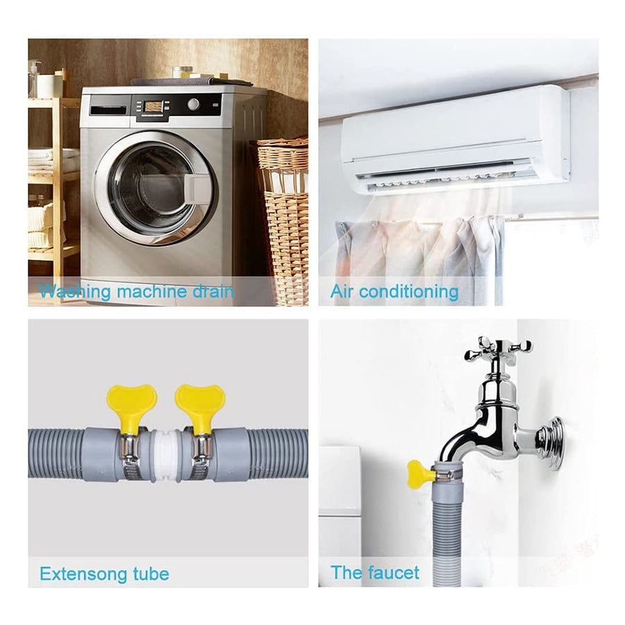 Drain Hose Extension Set Universal Washing Machine 10Ft, Include Bracket Connector and Clamps Hoses
