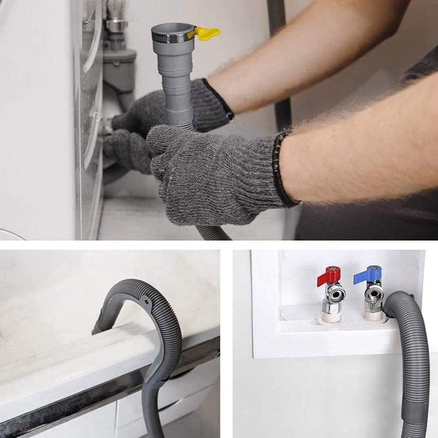 Drain Hose Extension Set Universal Washing Machine 10Ft, Include Bracket Connector and Clamps Hoses