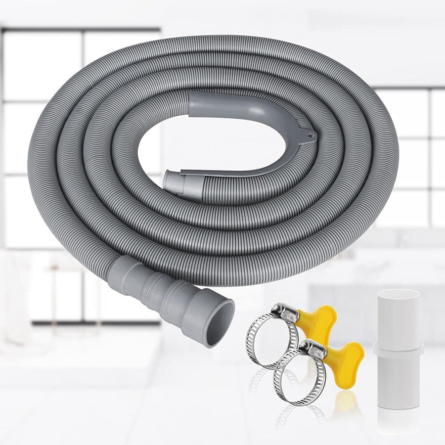 Drain Hose Extension Set Universal Washing Machine 10Ft, Include Bracket Connector and Clamps Hoses