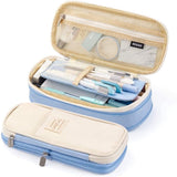 Big Capacity Pencil Pen Case Large Storage Pencil Bag Pouch Organizer (Purple) Blue