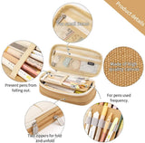 Big Capacity Pencil Pen Case Large Storage Pencil Bag Pouch Organizer (Purple) Khaki