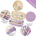 Big Capacity Pencil Pen Case Large Storage Pencil Bag Pouch Organizer (Purple) Purple