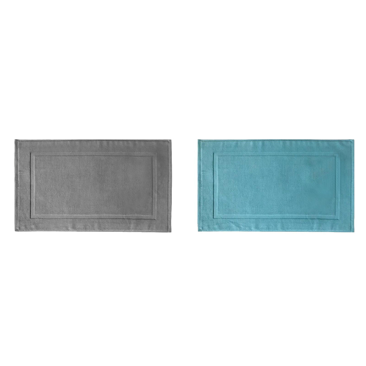 2PCS White Cotton Classic Rug Bath Mats Absorbent Cotton Hotel Spa Shower Bathtub Mats [Not A Bathroom Rug] Machine Washable Shower Bathroom Floor Towel A 1PCS & B 1PCS