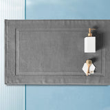 2PCS White Cotton Classic Rug Bath Mats Absorbent Cotton Hotel Spa Shower Bathtub Mats [Not A Bathroom Rug] Machine Washable Shower Bathroom Floor Towel A 1PCS & B 1PCS - Front View