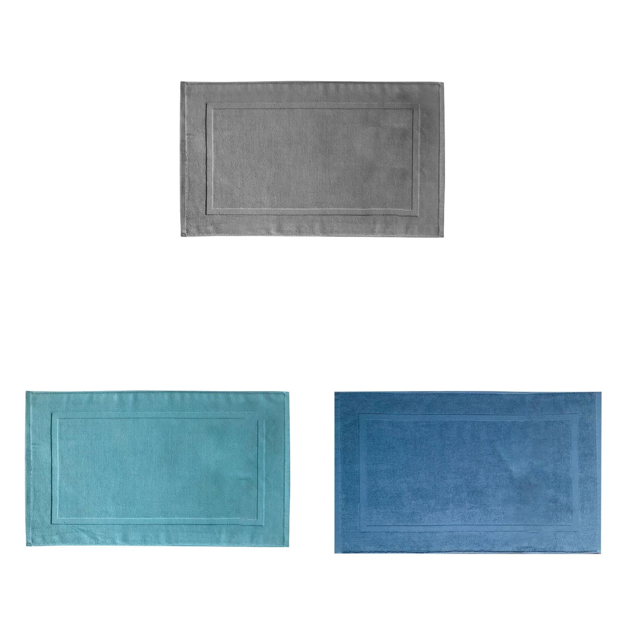 2PCS White Cotton Classic Rug Bath Mats Absorbent Cotton Hotel Spa Shower Bathtub Mats [Not A Bathroom Rug] Machine Washable Shower Bathroom Floor Towel A 1PCS & B 1PCS & C 1PCS