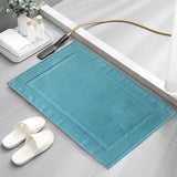 2PCS White Cotton Classic Rug Bath Mats Absorbent Cotton Hotel Spa Shower Bathtub Mats [Not A Bathroom Rug] Machine Washable Shower Bathroom Floor Towel A 1PCS & B 1PCS & C 1PCS - Close-Up Angle