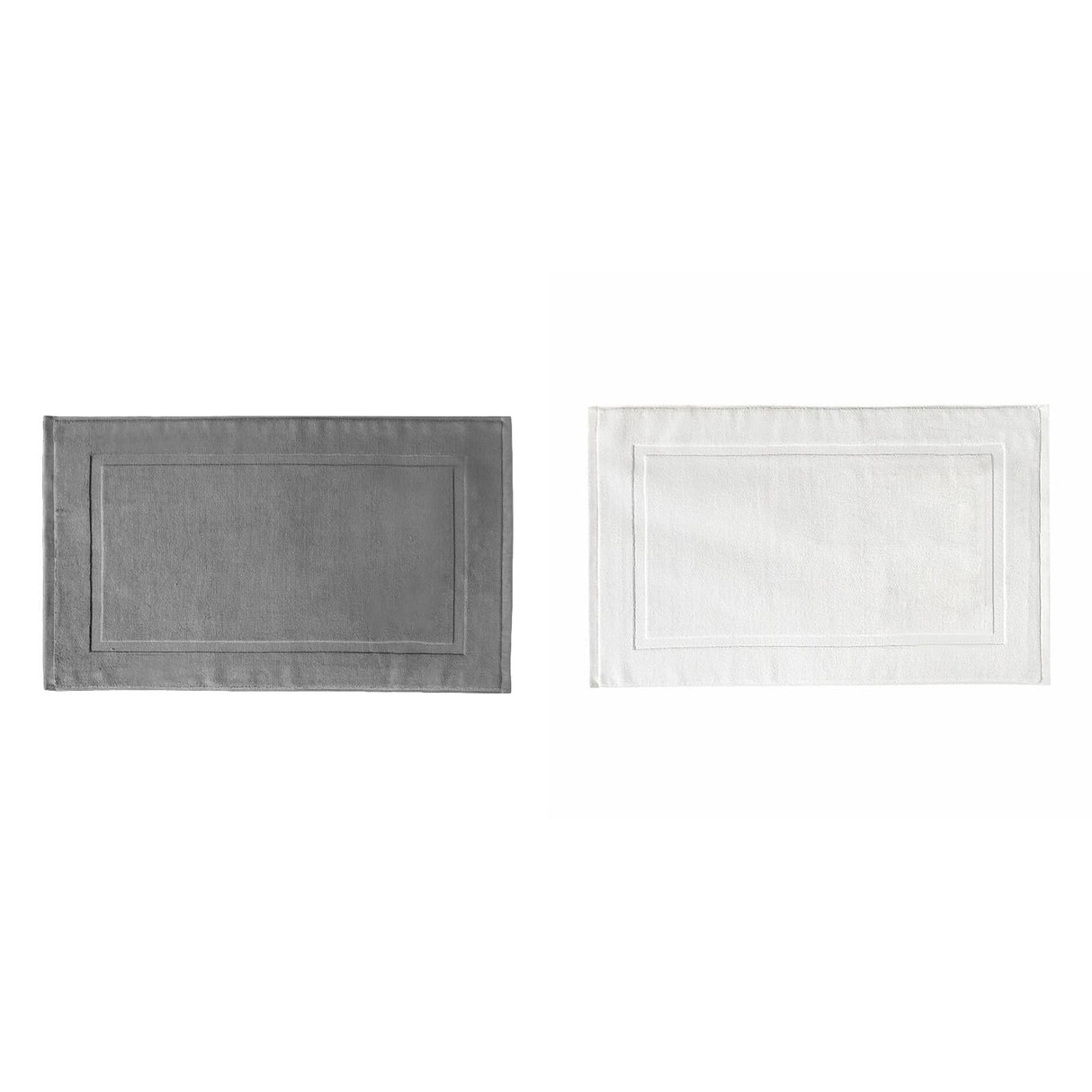 2PCS White Cotton Classic Rug Bath Mats Absorbent Cotton Hotel Spa Shower Bathtub Mats [Not A Bathroom Rug] Machine Washable Shower Bathroom Floor Towel A 1PCS & White 1PCS