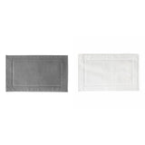 2PCS White Cotton Classic Rug Bath Mats Absorbent Cotton Hotel Spa Shower Bathtub Mats [Not A Bathroom Rug] Machine Washable Shower Bathroom Floor Towel A 1PCS & White 1PCS
