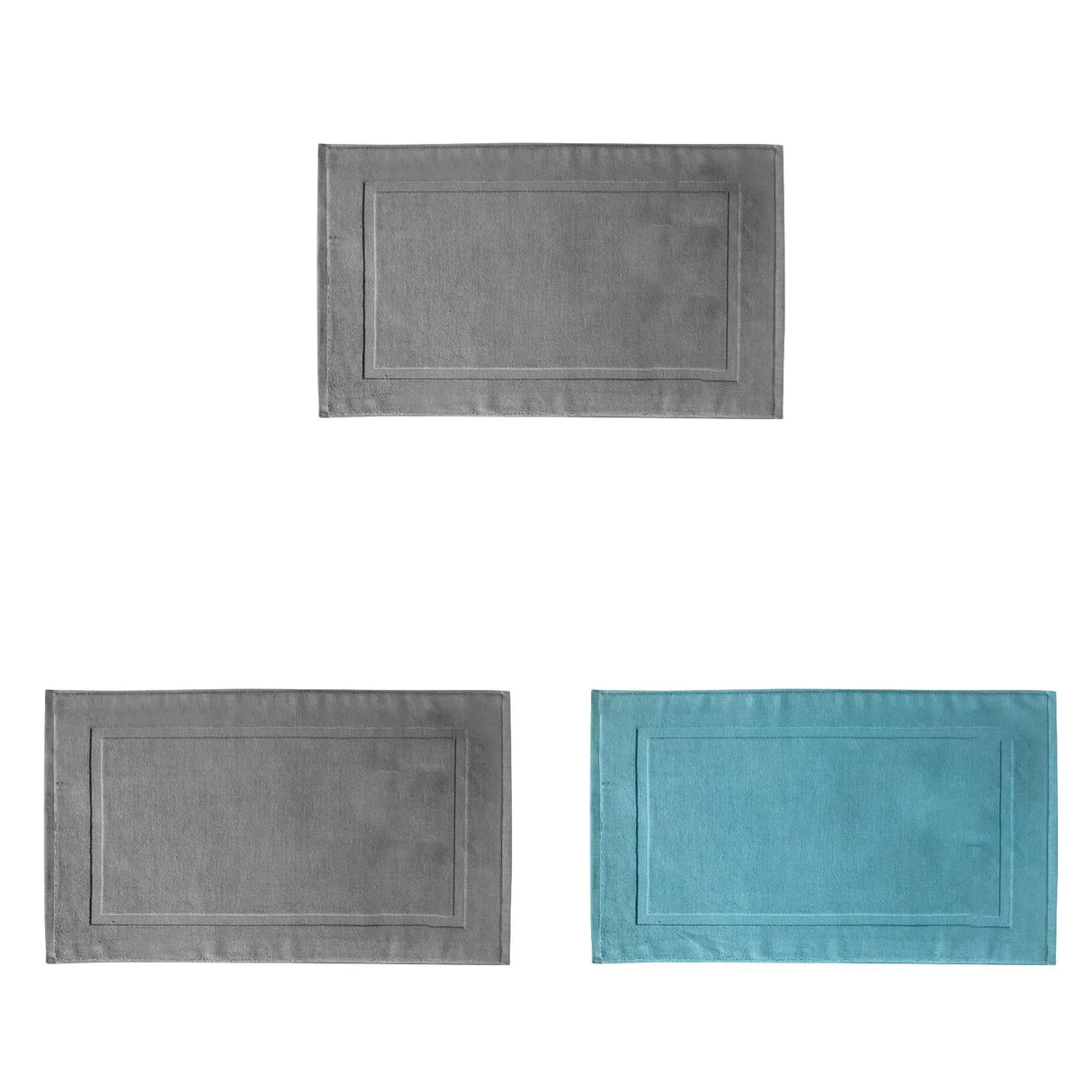 2PCS White Cotton Classic Rug Bath Mats Absorbent Cotton Hotel Spa Shower Bathtub Mats [Not A Bathroom Rug] Machine Washable Shower Bathroom Floor Towel A 2PCS & B 1PCS