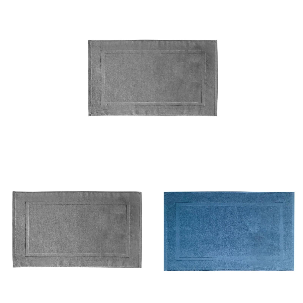 2PCS White Cotton Classic Rug Bath Mats Absorbent Cotton Hotel Spa Shower Bathtub Mats [Not A Bathroom Rug] Machine Washable Shower Bathroom Floor Towel A 2PCS & C 1PCS