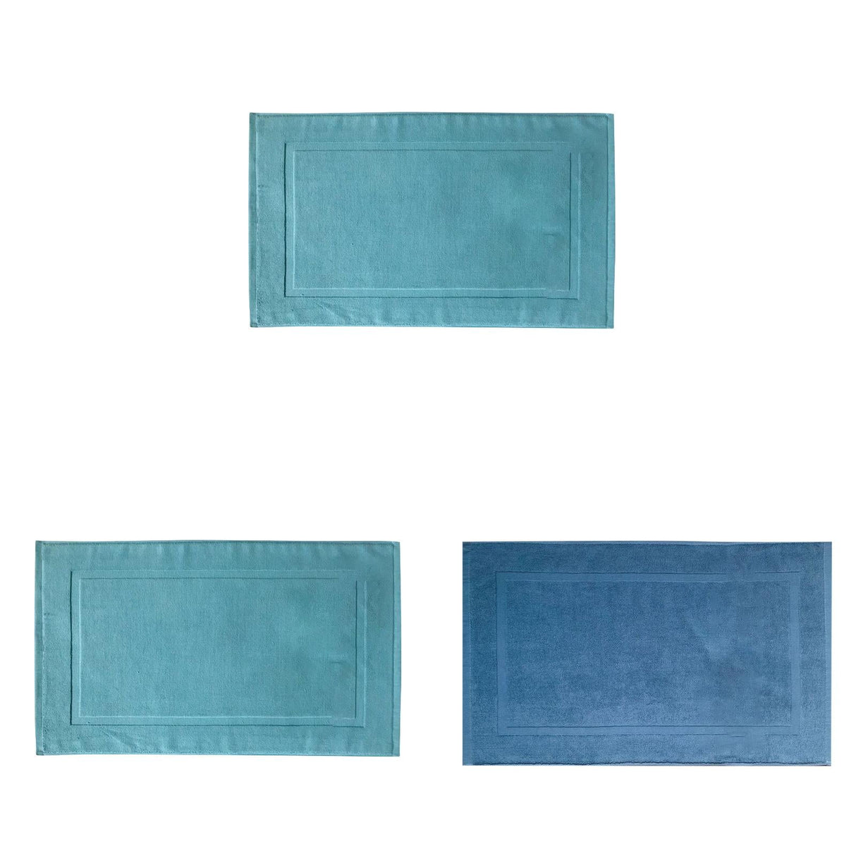 2PCS White Cotton Classic Rug Bath Mats Absorbent Cotton Hotel Spa Shower Bathtub Mats [Not A Bathroom Rug] Machine Washable Shower Bathroom Floor Towel B 2PCS & C 1PCS