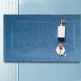 2PCS White Cotton Classic Rug Bath Mats Absorbent Cotton Hotel Spa Shower Bathtub Mats [Not A Bathroom Rug] Machine Washable Shower Bathroom Floor Towel C