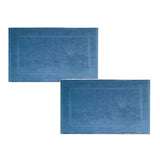 2PCS White Cotton Classic Rug Bath Mats Absorbent Cotton Hotel Spa Shower Bathtub Mats [Not A Bathroom Rug] Machine Washable Shower Bathroom Floor Towel C 2PCS