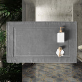 2PCS White Cotton Classic Rug Bath Mats Absorbent Cotton Hotel Spa Shower Bathtub Mats [Not A Bathroom Rug] Machine Washable Shower Bathroom Floor Towel C 2PCS - Side View