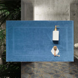 2PCS White Cotton Classic Rug Bath Mats Absorbent Cotton Hotel Spa Shower Bathtub Mats [Not A Bathroom Rug] Machine Washable Shower Bathroom Floor Towel C 2PCS