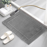 2PCS White Cotton Classic Rug Bath Mats Absorbent Cotton Hotel Spa Shower Bathtub Mats [Not A Bathroom Rug] Machine Washable Shower Bathroom Floor Towel C 2PCS - Low Angle