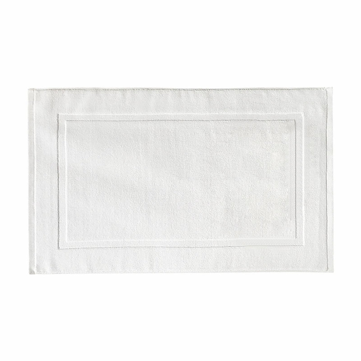 2PCS White Cotton Classic Rug Bath Mats Absorbent Cotton Hotel Spa Shower Bathtub Mats [Not A Bathroom Rug] Machine Washable Shower Bathroom Floor Towel C-White