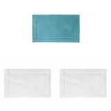 2PCS White Cotton Classic Rug Bath Mats Absorbent Cotton Hotel Spa Shower Bathtub Mats [Not A Bathroom Rug] Machine Washable Shower Bathroom Floor Towel D-White 2PCS & B 1PCS