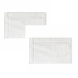 2PCS White Cotton Classic Rug Bath Mats Absorbent Cotton Hotel Spa Shower Bathtub Mats [Not A Bathroom Rug] Machine Washable Shower Bathroom Floor Towel F-White 2PCS