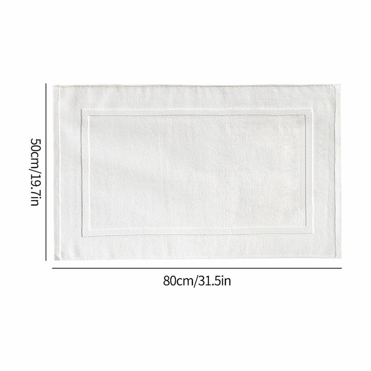 2PCS White Cotton Classic Rug Bath Mats Absorbent Cotton Hotel Spa Shower Bathtub Mats [Not A Bathroom Rug] Machine Washable Shower Bathroom Floor Towel F-White 2PCS