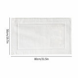 2PCS White Cotton Classic Rug Bath Mats Absorbent Cotton Hotel Spa Shower Bathtub Mats [Not A Bathroom Rug] Machine Washable Shower Bathroom Floor Towel F-White 2PCS
