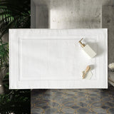 2PCS White Cotton Classic Rug Bath Mats Absorbent Cotton Hotel Spa Shower Bathtub Mats [Not A Bathroom Rug] Machine Washable Shower Bathroom Floor Towel F-White 2PCS - 45-Degree Angle
