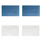 2PCS White Cotton Classic Rug Bath Mats Absorbent Cotton Hotel Spa Shower Bathtub Mats [Not A Bathroom Rug] Machine Washable Shower Bathroom Floor Towel F-White 2PCS & C 2PCS
